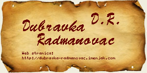 Dubravka Radmanovac vizit kartica